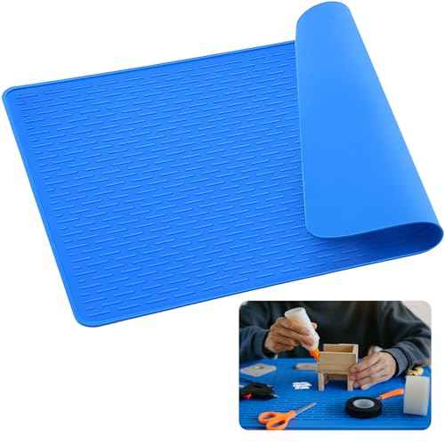 Breling 30"x20" Large Silicone Glue Mat, Thick 3.2mm, Heat Resistant Mat for Crafts, Projects, Tabletop - Easy to Clean Silicone Mats, Non-slip Surface - Rolls up for Convenient Storage