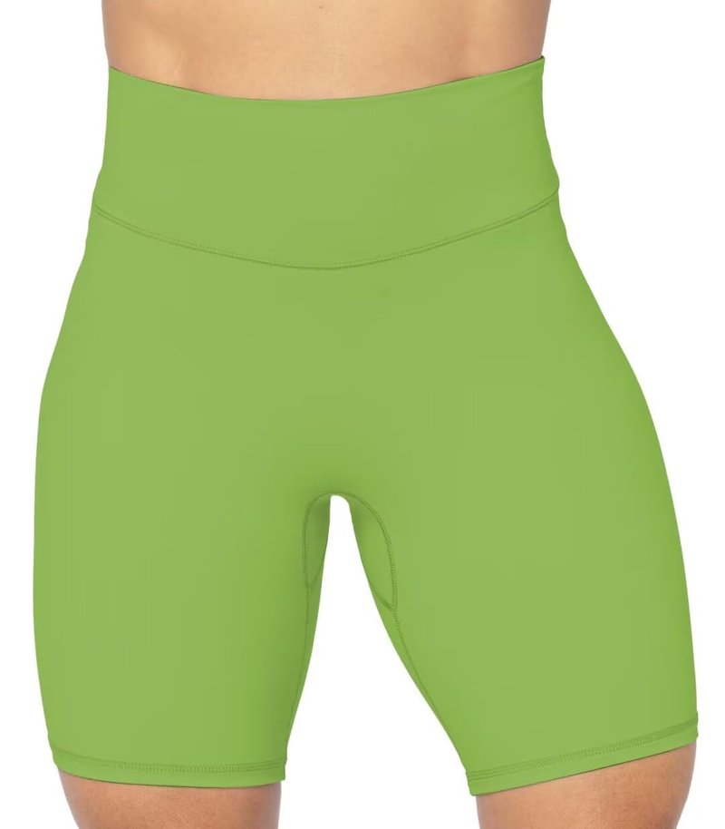 Sunzel No Front Seam High Waist Biker Shorts for Women, Squat Proof Yoga Workout Gym Bike Shorts 8" Greenery Medium