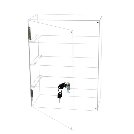 Tozcozus 4 Shelf Clear Acrylic Display Case with Lock and Keys, Locking Display Cases for Collectibles, Acrylic Display Cabinet with Shelves for Collectibles Office Retail Store11.8 X 5.9 X 15.7 Inch