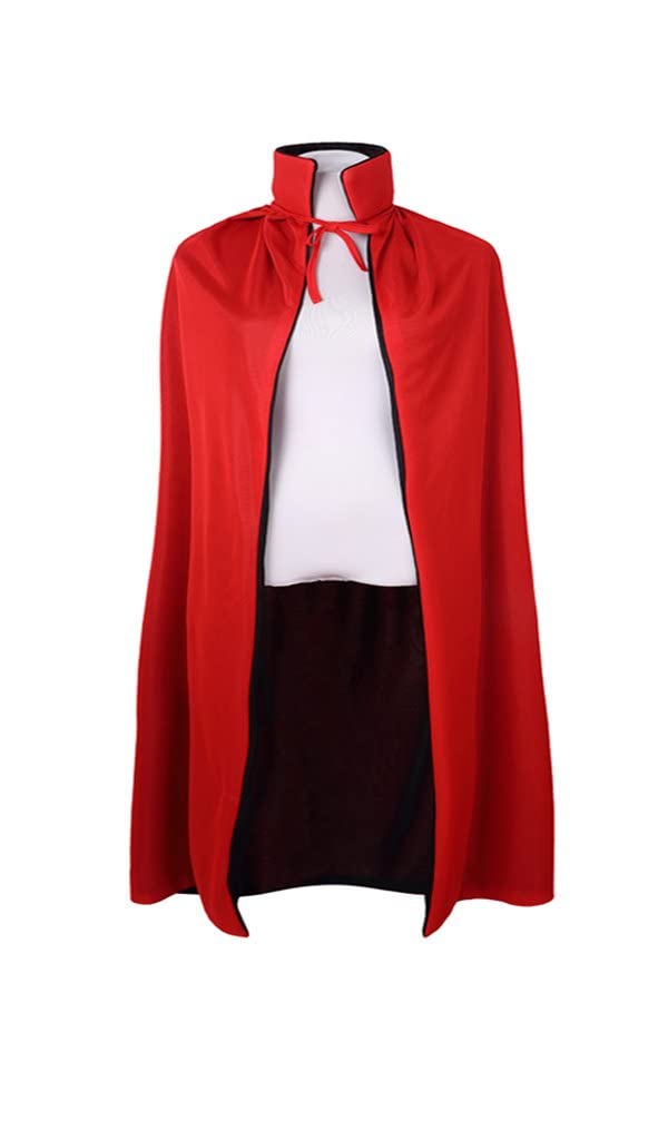 LMYOVE Black and Red Reversible Cloak Halloween Christmas Cape Vampire Costume Masquerade Dracula Magician Devil Cosplay Stand Collar for Adult Kids(150CM/59)