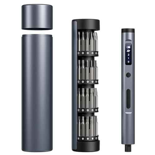 Mini Electric Screwdriver Cordless Set - 60-in-1 rechargeable Precision Screwdriver Set with 4 LED Lights, 3-Level Torque, Aluminum Magnetic Storage Box for Laptop/PC/Phone/Watch/Camera