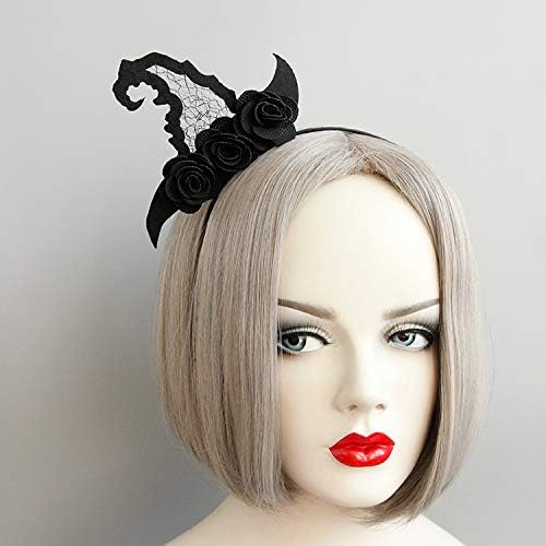 Ellzk Halloween Spider Ghost Pumpkin mini witch hat Hair Hoop Cosplay Devil Headband