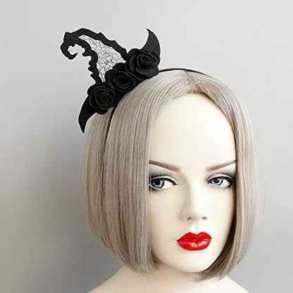 Ellzk Halloween Spider Ghost Pumpkin mini witch hat Hair Hoop Cosplay Devil Headband