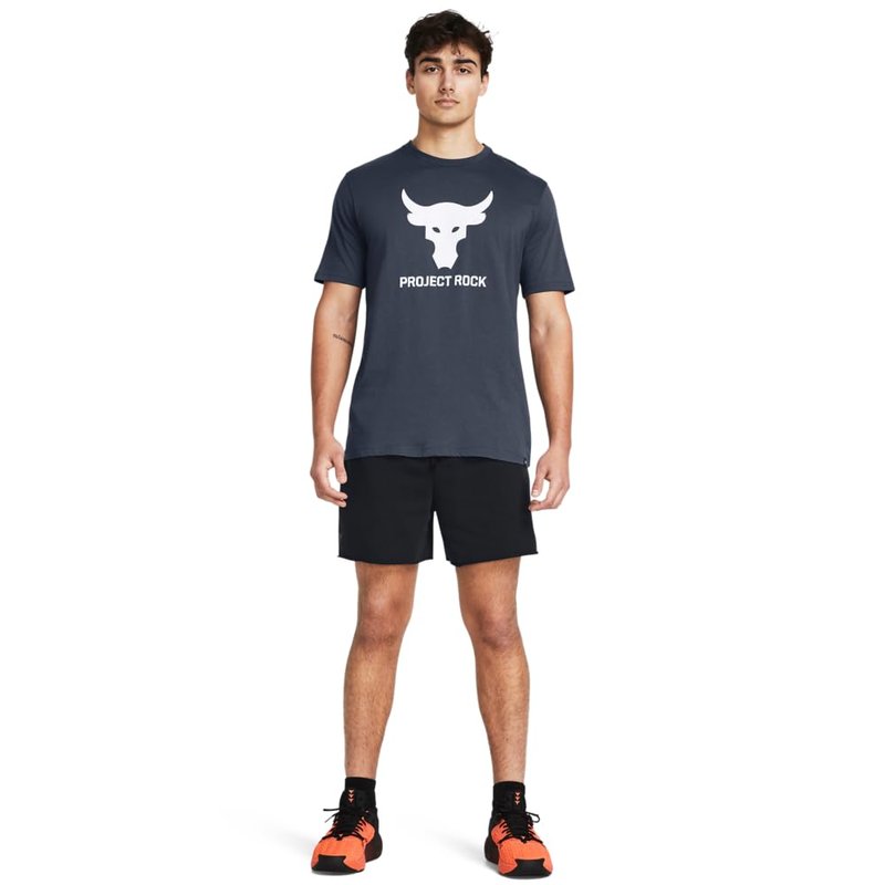 Under Armour Men's Project Rock Terry Shorts, (001) Black / / Downpour Gray, X-Large