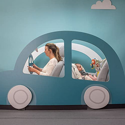 Taf Toys Savannah Play and Kick Car Toy with Sensory Toys. Rear Facing Baby Car Travel Activity Centre. Baby-safe Mirror, Hanging Rattling Toy and Lion Teether. Suitable for Boys & Girls from Birth
