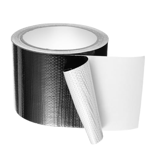 Duct Tape Heavy Duty Single Sided Strong Adhesive High Strength Waterproof Tape for Indoor and Outdoor Repairing Sealing Bonding Easy Use for RV Roof Underbelly Tarp Tent Cover Repair Black 25FT x 3"