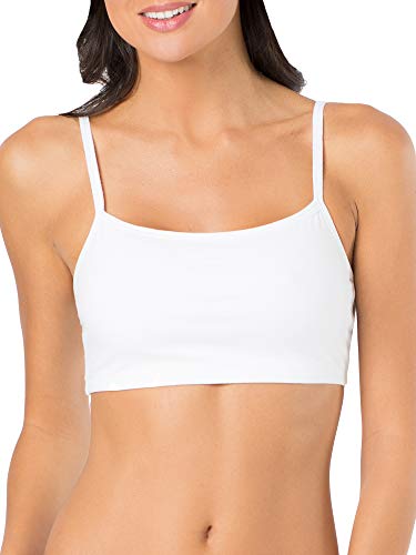 Fruit of The Loom Womens Spaghetti Strap Cotton Pull Over (Pack of 3) Sports Bra, Blushing Rose/White/Black Hue, 40