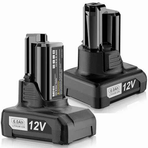 ¡¼Upgrade¡½2Pack 6.0Ah Replace Battery for Bosch 12V Batteries BAT414 Compatible with Bosch 12V max Lithium-Ion Tools and Chargers for Bosch 12 Volt Battery BAT420 GBA12V30 BAT411 BAT411A BAT412 BAT413