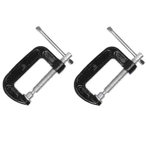 2 Inch C-Clamp Set, Heavy Duty Steel C Clamp Industrial Strength C Clamps for Woodworking, Welding, and Building (2Pcs)