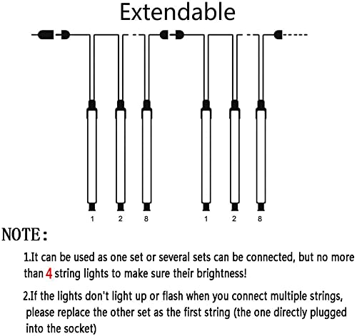 Purtuemy Christmas Lights Outdoor, Meteor Shower Lights 12 inch 8 Tubes LED Snow Falling Icicle for Christmas Decoration Tree Garden Wedding Party Holiday, White
