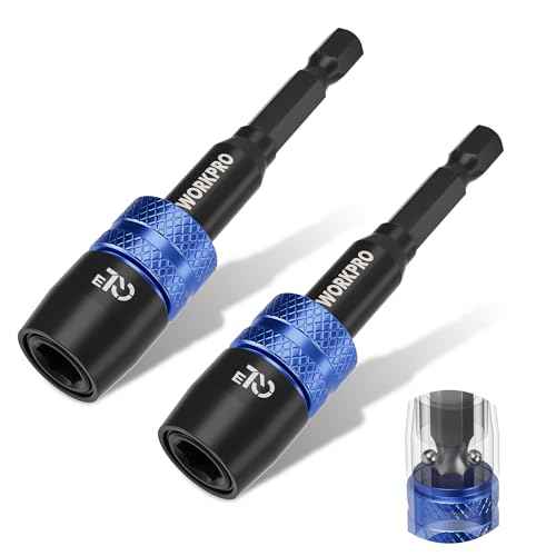 WORKPRO 2-Piece Drill Screwdriver Bit Holder for Impact Driver Bits, 3" Drill Bit Extension, 1/4 Inch Hex Shank Quick Release Extension Adapter, Ideal for Nuts, Drills and Socket Driver Adapters