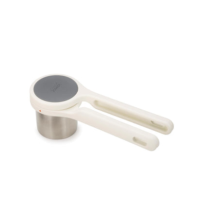 Joseph Joseph Helix Potato Ricer Masher Ergonomic Twist-Action Hand Manual Stainless Steel For Mashed Potato, Vegetable Purees, Stainless Steel, White