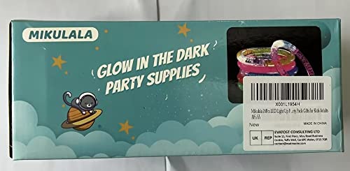 Mikulala 24Pcs Glow in the Dark Party Supplies for Kids/Adults, Flashing Light up Toys LED Bracelets Halloween Glow Sticks, Mardi Gras Party Favors Carnival Birthday Concert Gifts Accessory