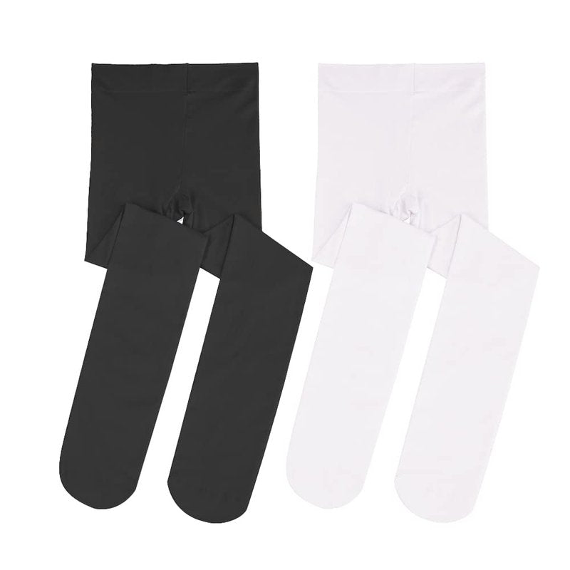 Stelle Girls' Ultra Soft Pro Dance Tight/Ballet Footed Tight(Toddler/Little Kid/Big Kid),BK+WT,S