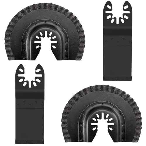 LEILUO 4Pcs Black Large Size Diamond Oscillating Multi Tool Blades for Grout Removal tool, Alloy tool Cleaning Mortar Fit DeWalt Milwaukee Makita Ryobi and More