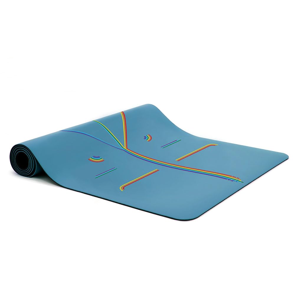 Liforme Travel Yoga mat – Patented Alignment System, Warrior-Like Grip, Non-Slip, Eco-Friendly, Ultra-Lightweight and Sweat Resistant, Made with Natural Rubber