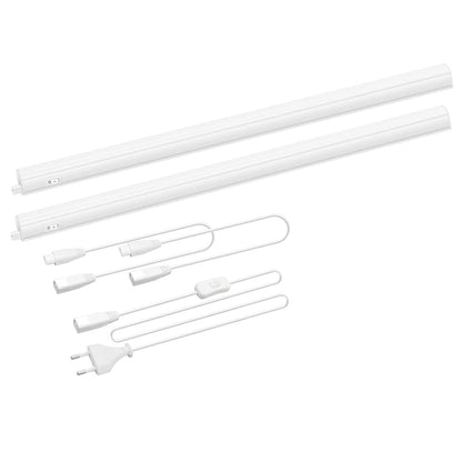 ENUOTEK Connectable LED Kitchen Under Cabinet Lamps Light Strips, 2 x 8 W LED Under-Unit Lights, Wall Lights with Switch and Power Plug, Neutral White 4000 K, Length 573 mm, 2 Bulbs