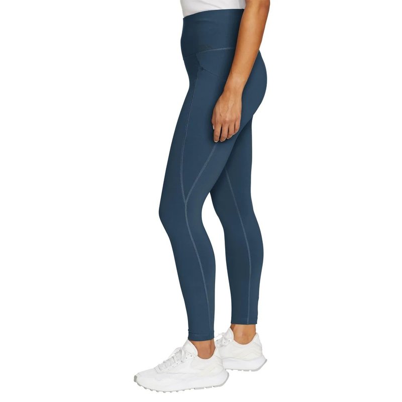 Eddie Bauer Women's Comfort Stretch Moisture Wicking Trail Legging Tight with Pockets (US, Alpha, X-Large, Regular, Regular, Blue)
