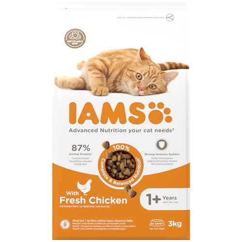 IAMS Adult Complete Dry Cat Food Chicken 3kg - Supports Strong Immune System