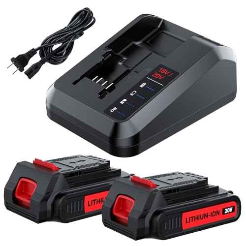Replacement for Black and Decker Battery 20V and Charger 3.8Ah Lithium Max Compatible with LB2X4020 LBXR2020-OPE LBXR20-OPE2 LBXR20B-2 LB2X3020-OPE LBXR20BT 2Pack Outdoor Cordless Power Tools