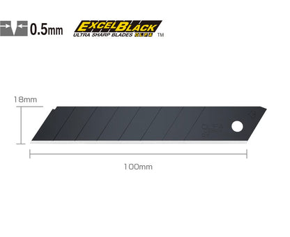 OLFA 9070 LBB-10B 18mm UltraSharp Black Snap-Off Heavy-Duty Blade, 10-Pack