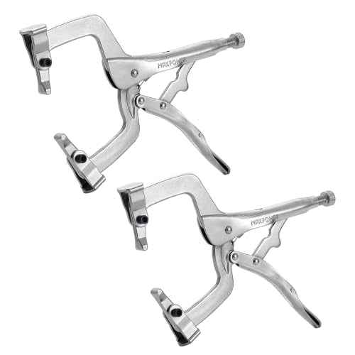 MAXPOWER 11-Inch C Clamp Locking Pliers Set, Flexible Jaws Change with Pads or Regular Tips