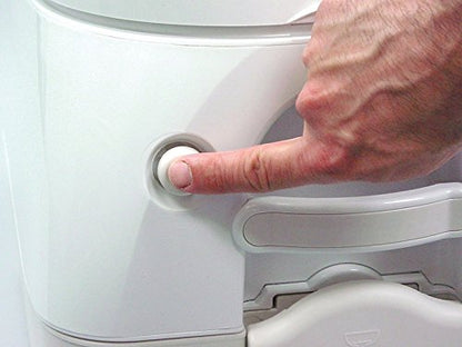 Dometic 301097406 Portable Toilet 2.6 Gallon w/Stainless Steel Hold-Down Brackets, Gray