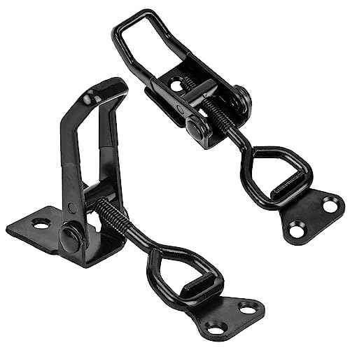 2 PCS Black Toggle Latch Clamp 300lbs Heavy Duty Adjustable Pull Latch - Quick Release Smoker Door Metal Clamps for Box, Gate, Cabinet, Case