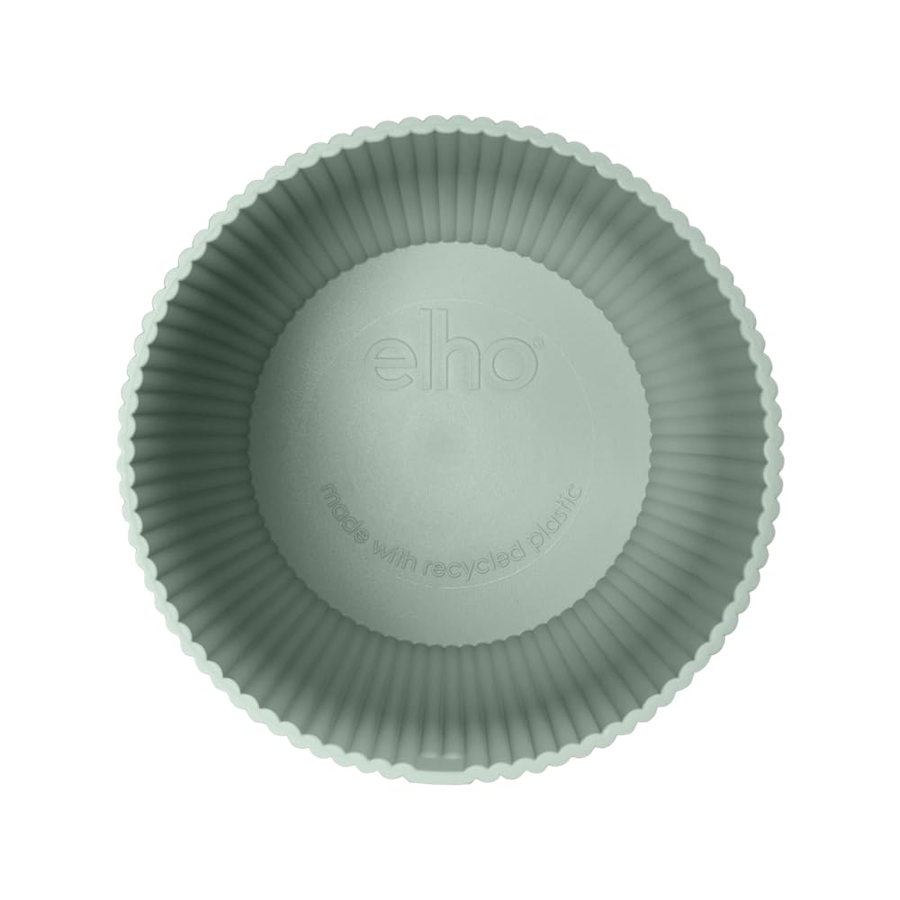elho Vibes Fold Round 18 - Flower Pot from 100% Recycled Plastic - Indoor plant pot - Ø 18.4 x H 16.8 cm - Green/Sorbet Green