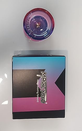 MAGICYOYO Responsive Yoyo for Kids K2 Crystal Pink Purple, Dual Purpose Beginner, Trick Professional Ball with Unresponsive Bearing Kit + 12 Strings Case (MGYOYOK2CPP)
