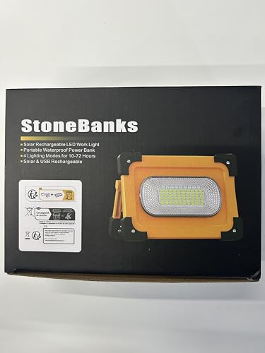 80W Rechargeable LED Work Light, 4 Modes Portable LED Work Light, Waterproof USB 11000 mAh Battery for Repairing, Garage, Camping, Emergency