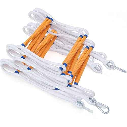 25ft Safety Balcony Emergency Fire Escape Ladder with Hooks Carabins | 2 Story for Adults and Kids |Reusable Multi-use for Treehouse|Weight Capacity up to 2000 lb