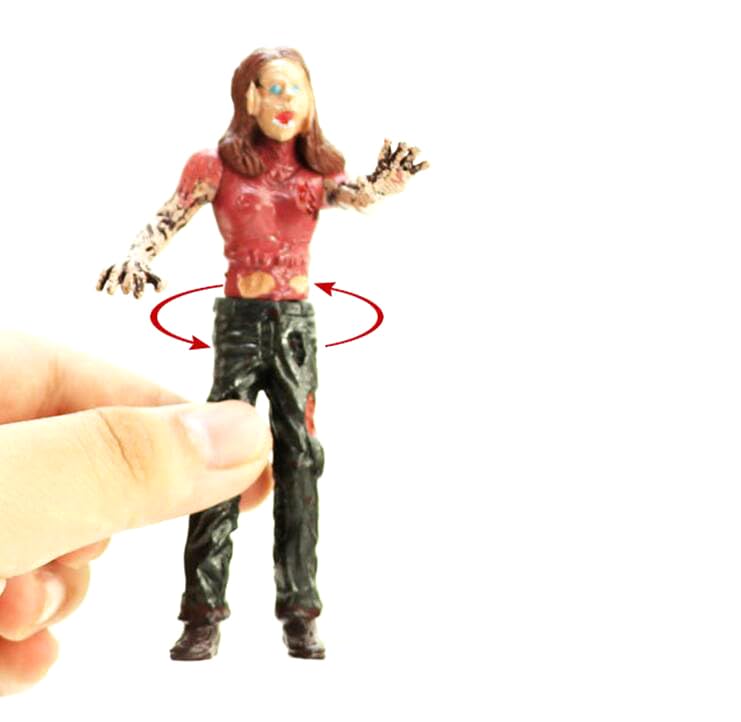 PowerTRC Toy Zombie Action Figures with Movable and Detachable Joints | Mini Zombie Figurines | Great for Presents, Decoration, and Party Favors | Pack of 6, 4 Inches Tall Zombies