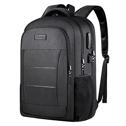 Tzowla Travel Laptop Backpack,Durable Water Resistant Anti-Theft 42L Extra Large 15.6 Inch with USB Charging Port and Lock Fit Computer Business Bookbag for Women Men College School Gift-Black