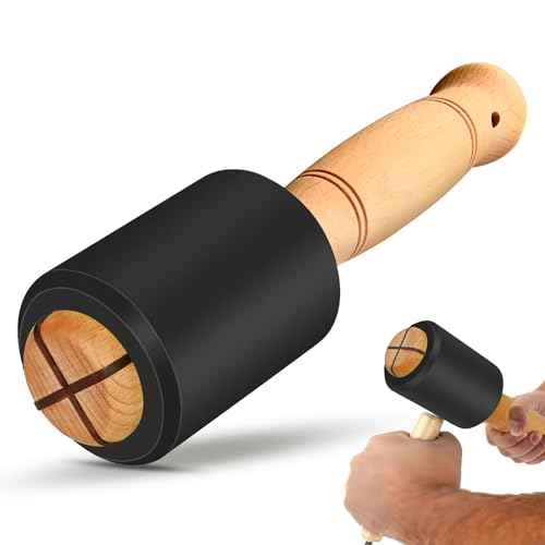 Wood Carving Mallet 15 oz - Non-Slip Urethane Head Woodworking Hammer for Chisels & Carving Tools (Black)
