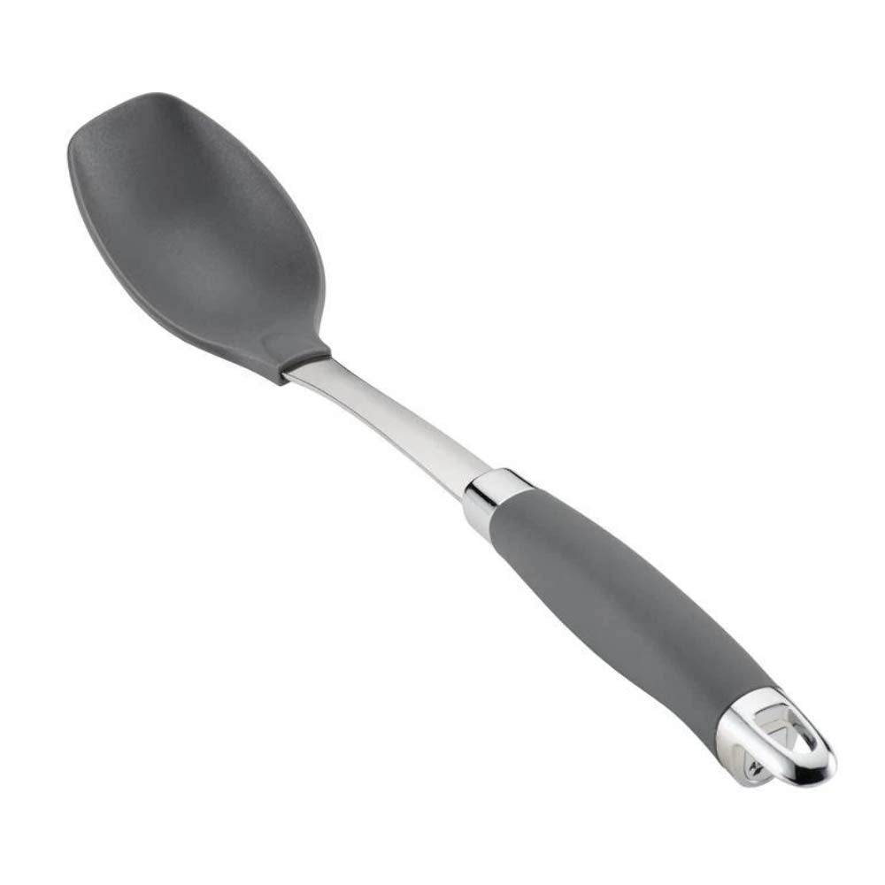 Anolon SureGrip Nonstick Nylon Solid Spoon, Gray 13.25-Inch, Tools and Gadgets - 46283