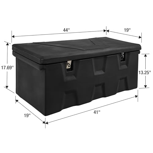 Buyers Products 1712240 Black Poly All-Purpose Storage Chest , 6.3 cu. ft, Made In The USA, Dent-Resistant Lockable Storage Box for Truck, Trailer, Dock, or Deck, High-Density Polyethylene