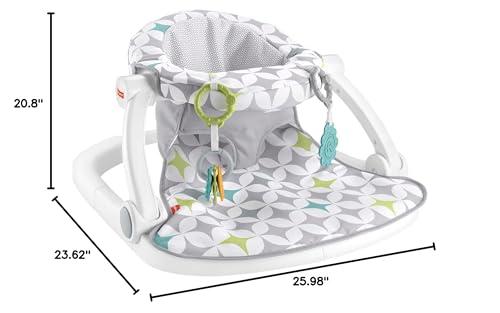 Fisher-Price Portable Baby Chair Sit-Me-Up Floor Seat With Developmental Toys & Machine Washable Seat Pad, Starlight Bursts