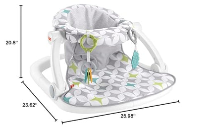 Fisher-Price Portable Baby Chair Sit-Me-Up Floor Seat With Developmental Toys & Machine Washable Seat Pad, Starlight Bursts
