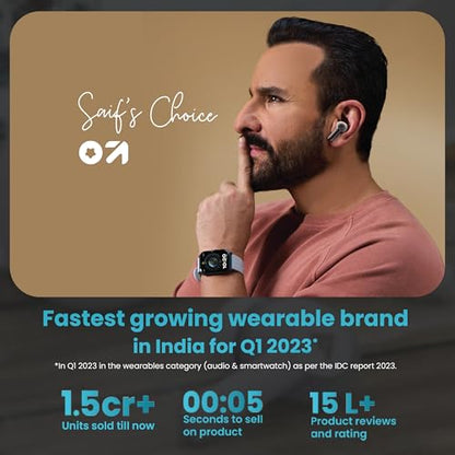 Boult K40 True Wireless in Ear Earbuds with 48H Playtime, Clear Calling 4 Mics, 45ms Low Latency Gaming, Premium Grip, 13mm Bass Drivers, IPX5, Type-C Fast Charging, BTv 5.3 Ear Buds (Electric Black)
