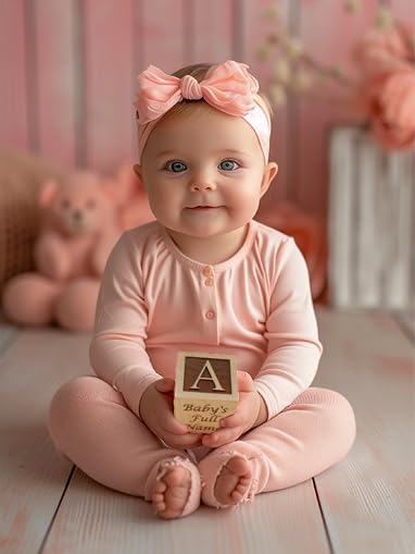 Baby’s First Christmas Ornament 2025 – Personalized Wooden Keepsake Block with Name & Year – Custom Engraved for Newborn Boy or Girl