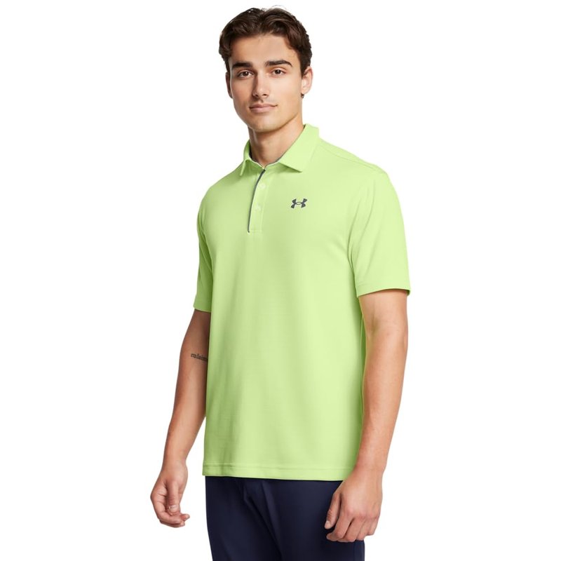 Under Armour Men's Tech Golf Polo, (304) Morph Green / / Pitch Gray, Large Tall
