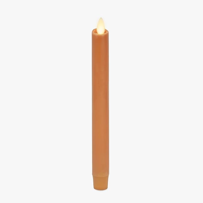 Luminara - Flameless Battery Operated Taper Candle - Sunlit Honey - Pack of 1-1x9.5 - LED Flickering Flame - Realistic Safe for Home Kids and Pets