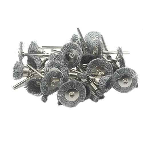 ?????????????? 30 Pcs Wire Brush Wheel, 1/8 Inch Shank Coarse Crimped Steel Wire Brushes Kits for Dremel Rotary Tool (Silver)