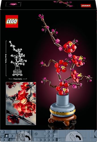 LEGO Botanicals Plum Blossom Set For Adults - Artificial Flowers for Indoor - Gifts for Mothers - Home Office Decor Display Piece incl. a Buildable Flowerpot - Botanical Collection - 10369