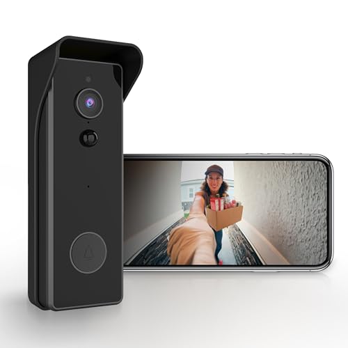 Feit Electric Doorbell Camera, 2.4 GHz WiFi, No Hub, Two-Way Audio, Motion Detection, Night Vision, 1080p HD, Micro SD Card Storage, Wireless Chime Included, Hardwired, CAM/Door/WiFi