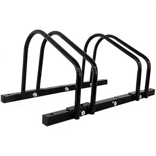 XINYI Bike Rack Floor, Bike Stand Garage, Indoor/Outdoor Bike Rack Garage,22-28" Wheel Stand, Max. Tire Width 2.1", Front/back Bike Stand For Mountain, Road and Kids Bikes for 2 Bikes