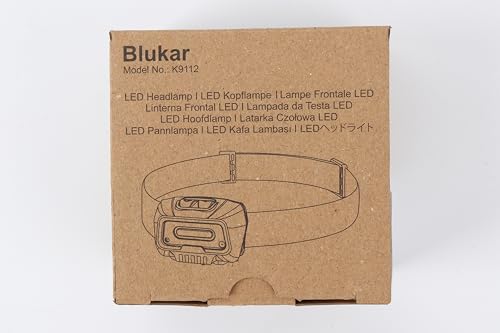 Blukar Head Torch Rechargeable, 2000L Super Bright LED Headlamp Headlight with Sensor Control, 6 Light Modes, IPX5 Waterproof, 30 Hrs Runtime for Power Cuts, Emergency, Running, Hiking etc.