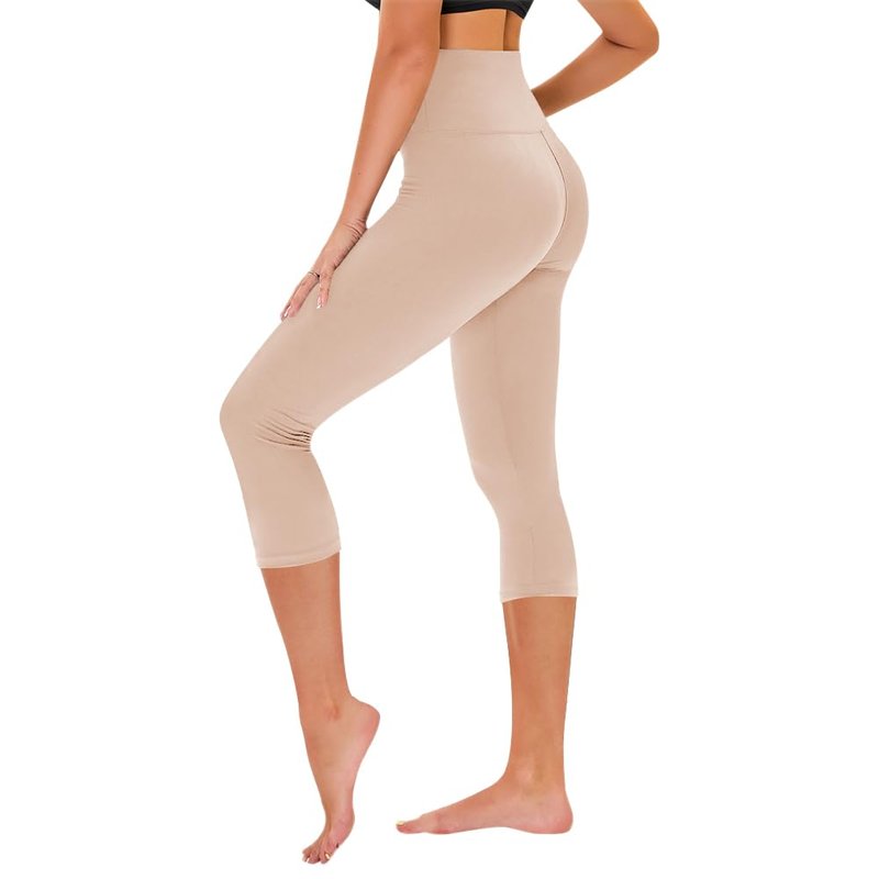 TNNZEET Capri Leggings for Women - Tummy Control Black Leggings with Pockets High Waisted Yoga Pants Workout Cycling Leggings