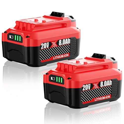 2 Pack Upgrade 20V 8.0Ah Replacement for Craftsman 20V Battery Lithium ion Batteries Replacement for Craftsman V20 Lithium 20V Power Tools CMCB201 CMCB202 CMCB204 CMCB205 CMCB209 CMCS500 (205)